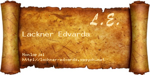 Lackner Edvarda névjegykártya